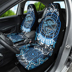 Custom Barramundi Fishing Car Seat Cover Indigenous Aboriginal Dot Art Blue Fish