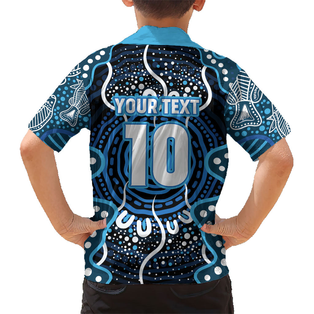 Custom Barramundi Fishing Family Matching Tank Maxi Dress and Hawaiian Shirt Indigenous Aboriginal Dot Art Blue Fish