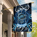Custom Barramundi Fishing Garden Flag Indigenous Aboriginal Dot Art Blue Fish