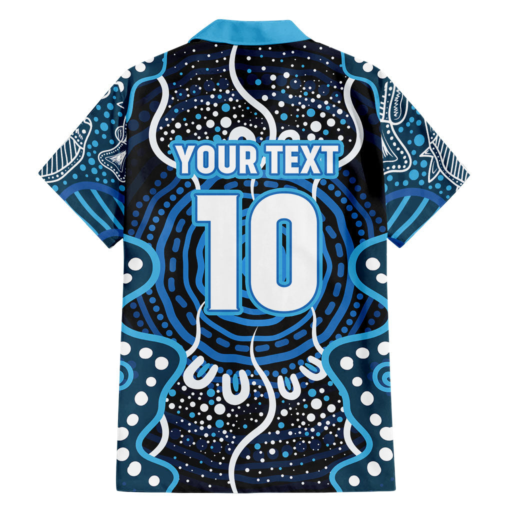 Custom Barramundi Fishing Hawaiian Shirt Indigenous Aboriginal Dot Art Blue Fish