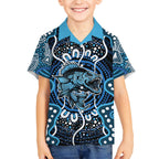 Custom Barramundi Fishing Hawaiian Shirt Indigenous Aboriginal Dot Art Blue Fish
