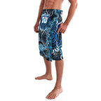Custom Barramundi Fishing Lavalava Indigenous Aboriginal Dot Art Blue Fish