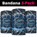 Custom Barramundi Fishing Neck Gaiter Indigenous Aboriginal Dot Art Blue Fish