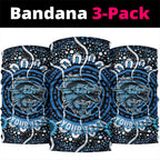 Custom Barramundi Fishing Neck Gaiter Indigenous Aboriginal Dot Art Blue Fish