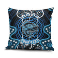 Custom Barramundi Fishing Pillow Cover Indigenous Aboriginal Dot Art Blue Fish