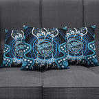 Custom Barramundi Fishing Pillow Cover Indigenous Aboriginal Dot Art Blue Fish