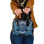 Custom Barramundi Fishing Shoulder Handbag Indigenous Aboriginal Dot Art Blue Fish