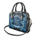 Custom Barramundi Fishing Shoulder Handbag Indigenous Aboriginal Dot Art Blue Fish