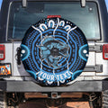 Custom Barramundi Fishing Spare Tire Cover Indigenous Aboriginal Dot Art Blue Fish