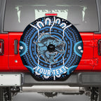 Custom Barramundi Fishing Spare Tire Cover Indigenous Aboriginal Dot Art Blue Fish