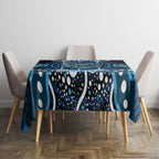 Custom Barramundi Fishing Tablecloth Indigenous Aboriginal Dot Art Blue Fish
