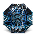 Custom Barramundi Fishing Umbrella Indigenous Aboriginal Dot Art Blue Fish