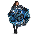 Custom Barramundi Fishing Umbrella Indigenous Aboriginal Dot Art Blue Fish