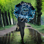 Custom Barramundi Fishing Umbrella Indigenous Aboriginal Dot Art Blue Fish