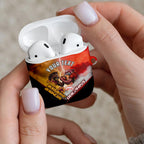 Personalized Brisbane Broncos vs Dolphins AirPods Case Battle Epic Lightning Storm Mascot
