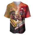 Personalized Brisbane Broncos vs Dolphins Baseball Jersey Battle Epic Lightning Storm Mascot