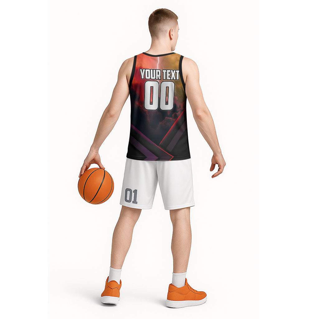 Personalized Brisbane Broncos vs Dolphins Basketball Jersey Battle Epic Lightning Storm Mascot