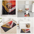 Personalized Brisbane Broncos vs Dolphins Bathroom Set Battle Epic Lightning Storm Mascot