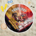 Personalized Brisbane Broncos vs Dolphins Beach Blanket Battle Epic Lightning Storm Mascot