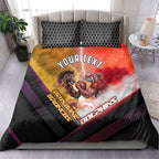 Personalized Brisbane Broncos vs Dolphins Bedding Set Battle Epic Lightning Storm Mascot
