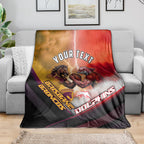 Personalized Brisbane Broncos vs Dolphins Blanket Battle Epic Lightning Storm Mascot