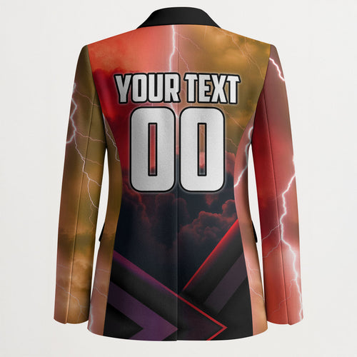 Personalized Brisbane Broncos vs Dolphins Blazer Battle Epic Lightning Storm Mascot