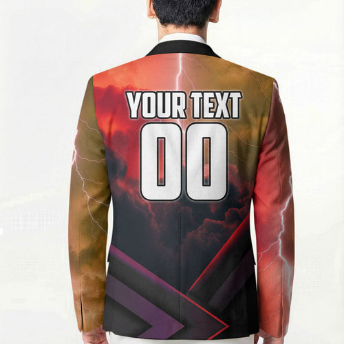 Personalized Brisbane Broncos vs Dolphins Blazer Battle Epic Lightning Storm Mascot