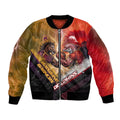 Personalized Brisbane Broncos vs Dolphins Bomber Jacket Battle Epic Lightning Storm Mascot