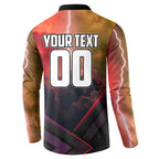 Personalized Brisbane Broncos vs Dolphins Button Sweatshirt Battle Epic Lightning Storm Mascot