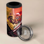 Personalized Brisbane Broncos vs Dolphins 4 in 1 Can Cooler Tumbler Battle Epic Lightning Storm Mascot