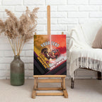 Personalized Brisbane Broncos vs Dolphins Canvas Wall Art Battle Epic Lightning Storm Mascot