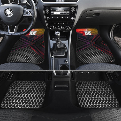 Personalized Brisbane Broncos vs Dolphins Car Mats Battle Epic Lightning Storm Mascot