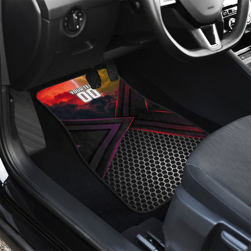 Personalized Brisbane Broncos vs Dolphins Car Mats Battle Epic Lightning Storm Mascot