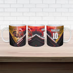 Personalized Brisbane Broncos vs Dolphins Ceramic Mug Battle Epic Lightning Storm Mascot