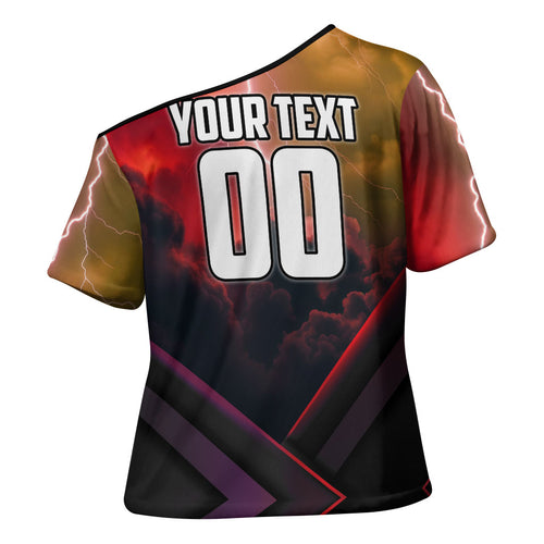 Personalized Brisbane Broncos vs Dolphins Cross Shoulder Shirt Battle Epic Lightning Storm Mascot