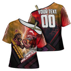 Personalized Brisbane Broncos vs Dolphins Cross Shoulder Shirt Battle Epic Lightning Storm Mascot