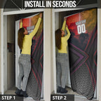 Personalized Brisbane Broncos vs Dolphins Door Cover Battle Epic Lightning Storm Mascot