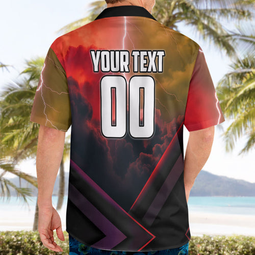 Personalized Brisbane Broncos vs Dolphins Hawaiian Shirt Battle Epic Lightning Storm Mascot