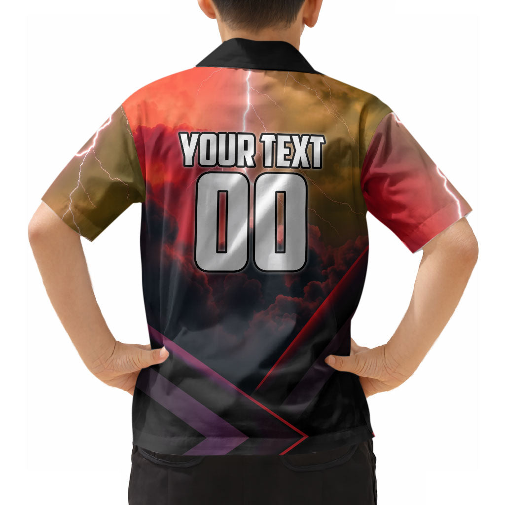 Personalized Brisbane Broncos vs Dolphins Hawaiian Shirt Battle Epic Lightning Storm Mascot