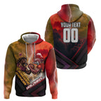 Personalized Brisbane Broncos vs Dolphins Hoodie Battle Epic Lightning Storm Mascot