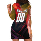 Personalized Brisbane Broncos vs Dolphins Hoodie Dress Battle Epic Lightning Storm Mascot