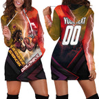 Personalized Brisbane Broncos vs Dolphins Hoodie Dress Battle Epic Lightning Storm Mascot