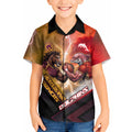Personalized Brisbane Broncos vs Dolphins Kid Hawaiian Shirt Battle Epic Lightning Storm Mascot