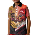 Personalized Brisbane Broncos vs Dolphins Kid Polo Shirt Battle Epic Lightning Storm Mascot
