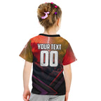 Personalized Brisbane Broncos vs Dolphins Kid T Shirt Battle Epic Lightning Storm Mascot