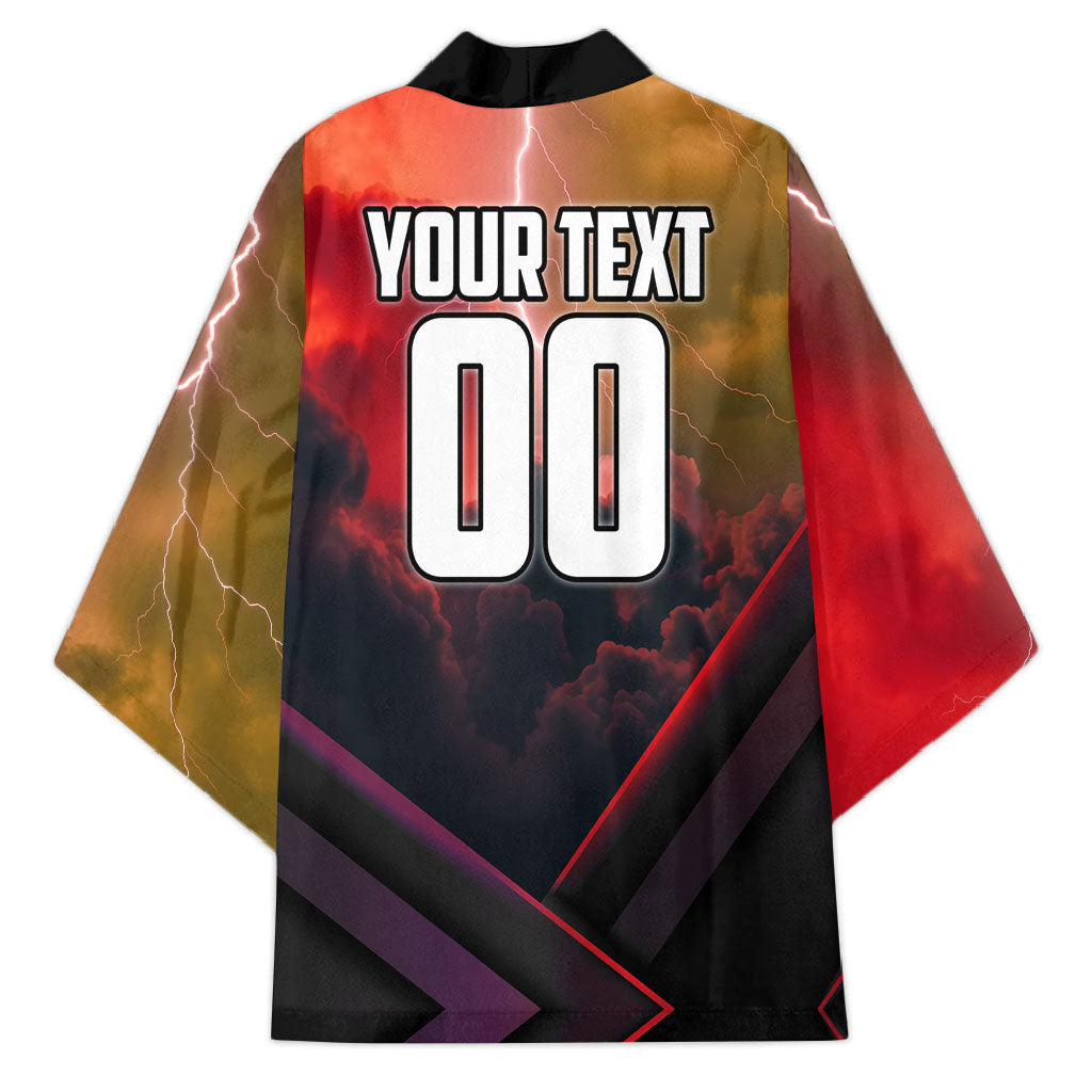 Personalized Brisbane Broncos vs Dolphins Kimono Battle Epic Lightning Storm Mascot