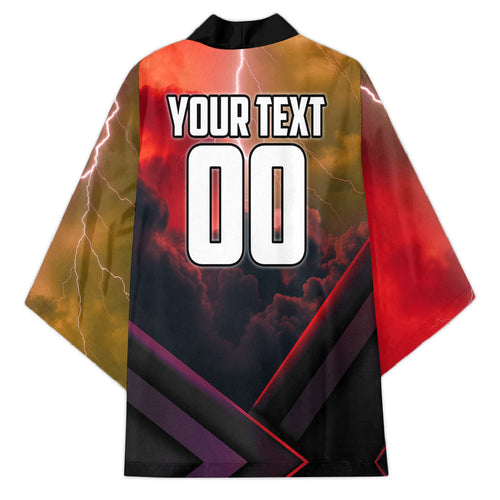Personalized Brisbane Broncos vs Dolphins Kimono Battle Epic Lightning Storm Mascot