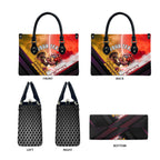 Personalized Brisbane Broncos vs Dolphins Leather Bag Battle Epic Lightning Storm Mascot