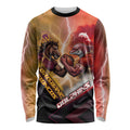 Personalized Brisbane Broncos vs Dolphins Long Sleeve Shirt Battle Epic Lightning Storm Mascot