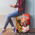 Personalized Brisbane Broncos vs Dolphins Luggage Cover Battle Epic Lightning Storm Mascot